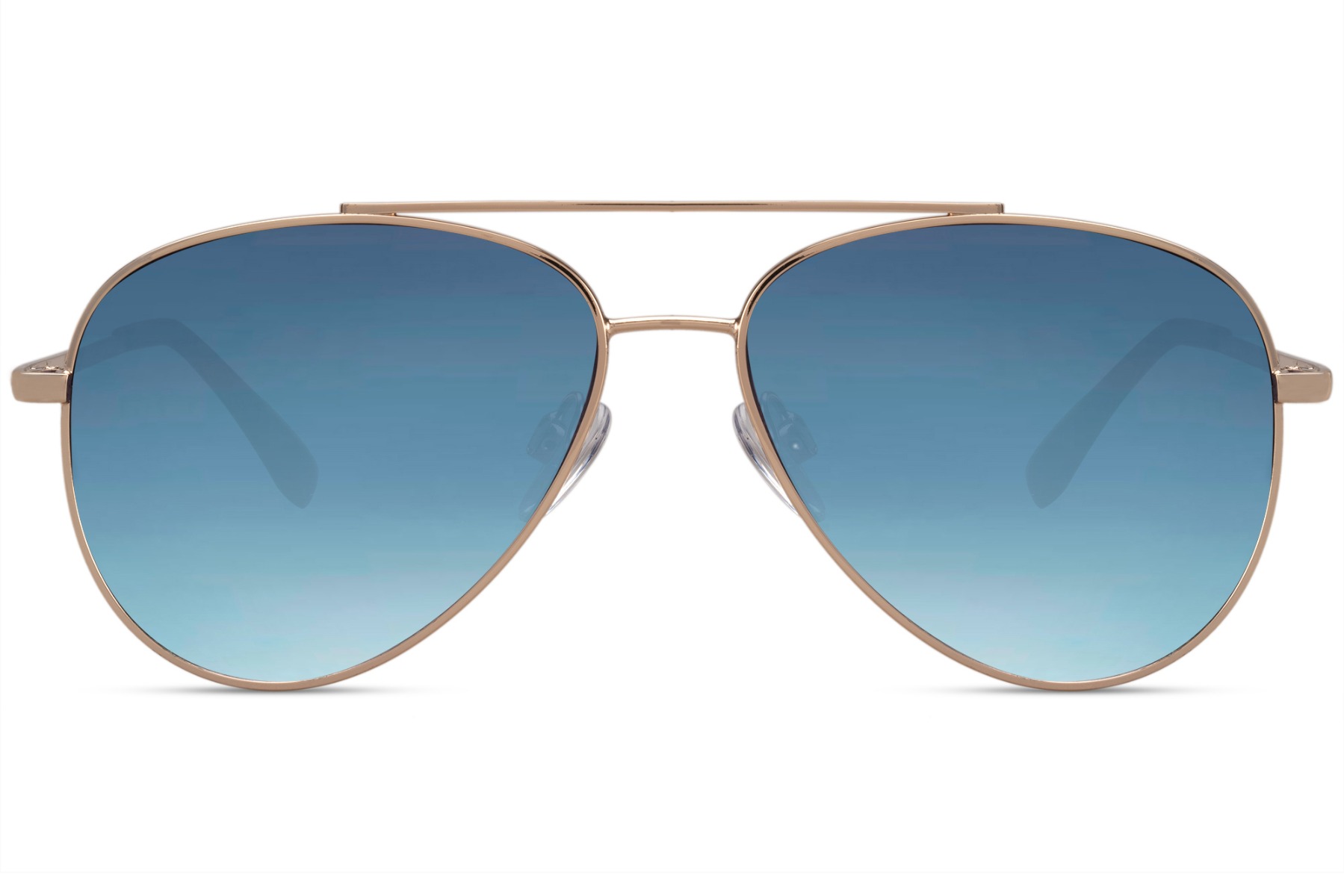 Gouden Pilotenbril Met Blauwe Glazen