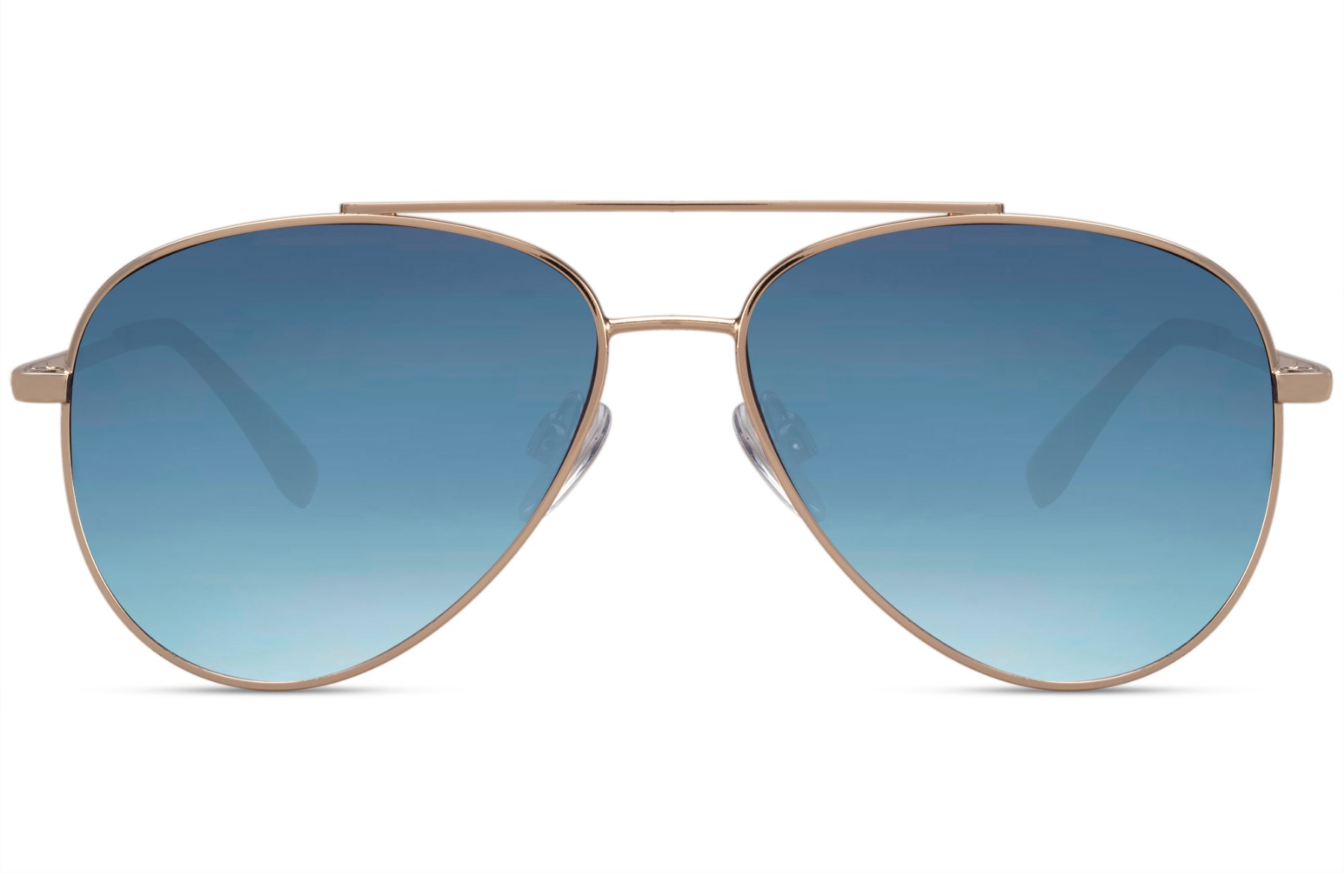 Gouden Pilotenbril Met Blauwe Glazen
