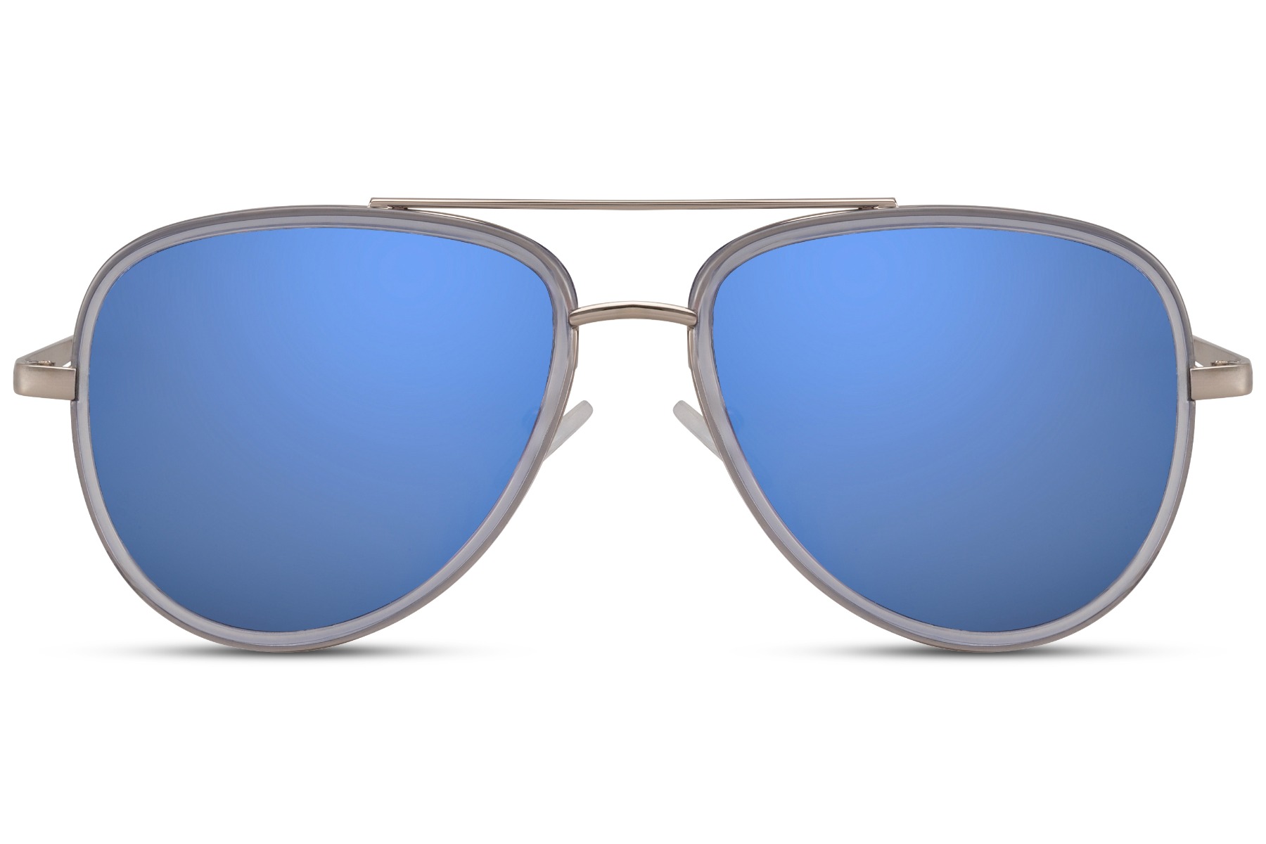 Gouden Pilotenbril Met Blauwe Olieglazen